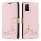 For OPPO A11s 4G Cat Rat Embossed Pattern RFID Leather Phone Case with Lanyard(Pink) - 2