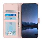 For OPPO A11s 4G Cat Rat Embossed Pattern RFID Leather Phone Case with Lanyard(Pink) - 3