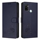 For OPPO A11s 4G Cat Rat Embossed Pattern RFID Leather Phone Case with Lanyard(Blue) - 2