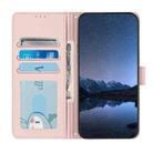 For OPPO A3x 5G Global Cat Rat Embossed Pattern RFID Leather Phone Case with Lanyard(Pink) - 3