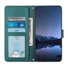 For OPPO A94 5G Global Cat Rat Embossed Pattern RFID Leather Phone Case with Lanyard(Peacock Green) - 3