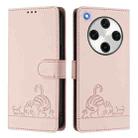 For OPPO Find X8 Pro Cat Rat Embossed Pattern RFID Leather Phone Case with Lanyard(Pink) - 2