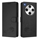 For OPPO Find X8 Pro Cat Rat Embossed Pattern RFID Leather Phone Case with Lanyard(Black) - 2