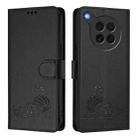 For OPPO Find X8s Cat Rat Embossed Pattern RFID Leather Phone Case with Lanyard(Black) - 2