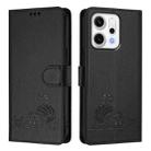 For OPPO Reno14 5G Global Cat Rat Embossed Pattern RFID Leather Phone Case with Lanyard(Black) - 2