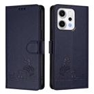 For OPPO Reno14 5G Global Cat Rat Embossed Pattern RFID Leather Phone Case with Lanyard(Blue) - 2