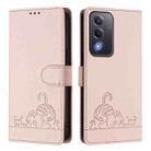 For OPPO A5 5G Global / A3 Pro 5G Global Cat Rat Embossed Pattern RFID Leather Phone Case with Lanyard(Pink) - 2