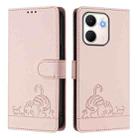 For OPPO A5x 4G Global / 5G Global Cat Rat Embossed Pattern RFID Leather Phone Case with Lanyard(Pink) - 2