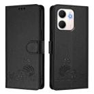 For OPPO A5x 4G Global / 5G Global Cat Rat Embossed Pattern RFID Leather Phone Case with Lanyard(Black) - 2