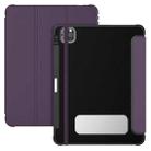 For iPad Pro 12.9 2022 / 2021 / 2020 Carbon Fiber Leather Smart Tablet Case(Purple) - 1