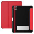 For iPad Pro 11 2022 / Air 10.9 2022 Carbon Fiber Leather Smart Tablet Case(Red) - 1