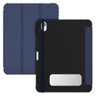 For iPad 10th Gen 10.9 2022 Carbon Fiber Leather Smart Tablet Case(Navy Blue) - 1