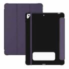 For iPad 10.2 2021 / Air 10.5 Carbon Fiber Leather Smart Tablet Case(Purple) - 1