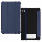 For Samsung Galaxy Tab A9 Carbon Fiber Leather Smart Tablet Case(Navy Blue) - 1