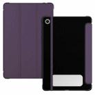 For Samsung Galaxy Tab A9+ Carbon Fiber Leather Smart Tablet Case(Purple) - 1