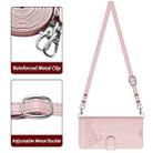 For Realme C21Y Cat Rat Embossed Pattern RFID Leather Phone Case with Lanyard(Pink) - 3