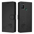 For Realme C17 / 7i Cat Rat Embossed Pattern RFID Leather Phone Case with Lanyard(Black) - 2