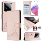 For Realme GT 7 Pro 5G Cat Rat Embossed Pattern RFID Leather Phone Case with Lanyard(Pink) - 1