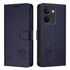 For Realme P3 Ultra 5G Global Cat Rat Embossed Pattern RFID Leather Phone Case with Lanyard(Blue) - 2