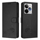 For Realme Neo7 Turbo 5G Cat Rat Embossed Pattern RFID Leather Phone Case with Lanyard(Black) - 2