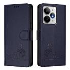 For Realme Neo7 Turbo 5G Cat Rat Embossed Pattern RFID Leather Phone Case with Lanyard(Blue) - 2