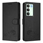 For Realme V70 / 14x Global / C75 5G Cat Rat Embossed Pattern RFID Leather Phone Case with Lanyard(Black) - 2
