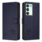 For Realme V70 / 14x Global / C75 5G Cat Rat Embossed Pattern RFID Leather Phone Case with Lanyard(Blue) - 2