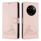 For Realme Narzo 80 Pro / 14 Pro 5G India Cat Rat Embossed Pattern RFID Leather Phone Case with Lanyard(Pink) - 2