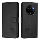 For Realme Narzo 80 Pro / 14 Pro 5G India Cat Rat Embossed Pattern RFID Leather Phone Case with Lanyard(Black) - 2