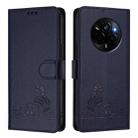 For Realme Narzo 80 Pro / 14 Pro 5G India Cat Rat Embossed Pattern RFID Leather Phone Case with Lanyard(Blue) - 2