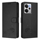 For Realme 14 5G Global / P3 5G India Cat Rat Embossed Pattern RFID Leather Phone Case with Lanyard(Black) - 2