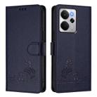 For Realme 14 5G Global / P3 5G India Cat Rat Embossed Pattern RFID Leather Phone Case with Lanyard(Blue) - 2