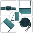 For iPhone SE 2024 Cat Rat Embossed Pattern RFID Leather Phone Case with Lanyard(Peacock Green) - 2