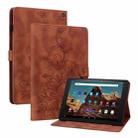 For Amazon Fire HD10 2023 Lily Embossed Leather Tablet Case(Brown) - 1