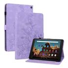 For Amazon Fire HD10 2023 Lily Embossed Leather Tablet Case(Purple) - 1