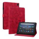 For Amazon Fire Max 11 Lily Embossed Leather Tablet Case(Red) - 1