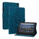 For Amazon Fire Max 11 Lily Embossed Leather Tablet Case(Dark Blue) - 1