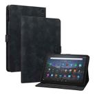 For Amazon Fire Max 11 Lily Embossed Leather Tablet Case(Black) - 1