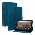 For Amazon Fire HD8 2020/2022 Lily Embossed Leather Tablet Case(Dark Blue) - 1