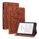 For Amazon Kindle Paperwhite5 Lily Embossed Leather Tablet Case(Brown) - 1