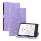 For Amazon Kindle Paperwhite5 Lily Embossed Leather Tablet Case(Purple) - 1