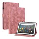 For Amazon Fire HD8 2015-2018 Lily Embossed Leather Tablet Case(Pink) - 1