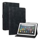 For Amazon Fire HD8 2015-2018 Lily Embossed Leather Tablet Case(Black) - 1