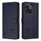 For Huawei Enjoy 80s 4G Cat Rat Embossed Pattern RFID Leather Phone Case with Lanyard(Blue) - 2