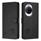 For Huawei nova 14 Pro 5G Cat Rat Embossed Pattern RFID Leather Phone Case with Lanyard(Black) - 2
