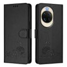For Huawei nova 14 5G Cat Rat Embossed Pattern RFID Leather Phone Case with Lanyard(Black) - 2