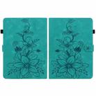 For Amazon Kindle Paperwhite 12th Gen 2024 Lily Embossed Leather Smart Tablet Case(Green) - 3