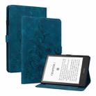 For Amazon Kindle Paperwhite 12th Gen 2024 Lily Embossed Leather Smart Tablet Case(Dark Blue) - 1