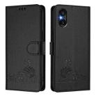 For Sony Xperia 5 VI Cat Rat Embossed Pattern RFID Leather Phone Case with Lanyard(Black) - 2