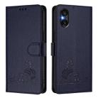 For Sony Xperia 5 VI Cat Rat Embossed Pattern RFID Leather Phone Case with Lanyard(Blue) - 2